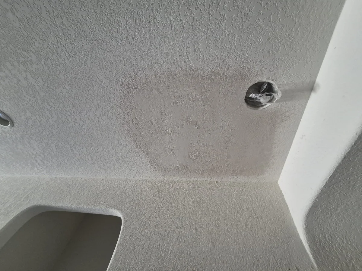 Ceiling patch textured to match